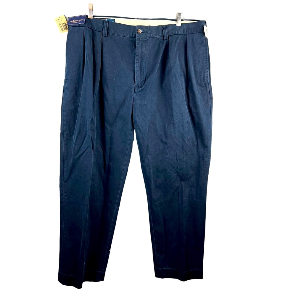 NWT Polo Ralph Lauren Ethan Pants Classic Pleated Chinos Navy Blue 40x29